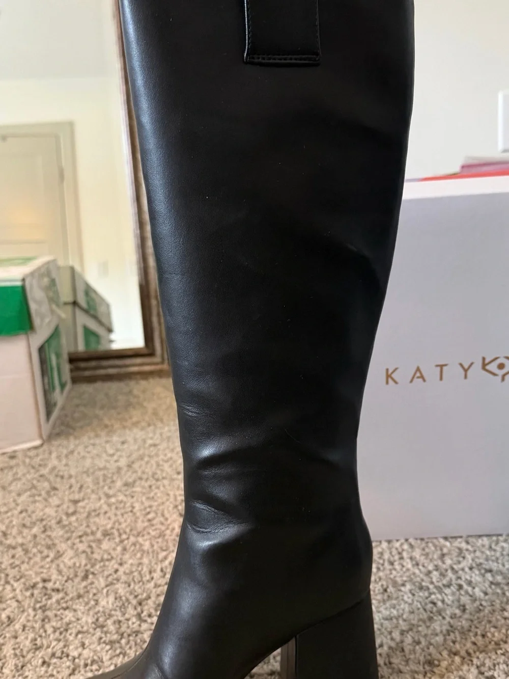 Black Embellished Over-the-Knee Platform Boots - Women